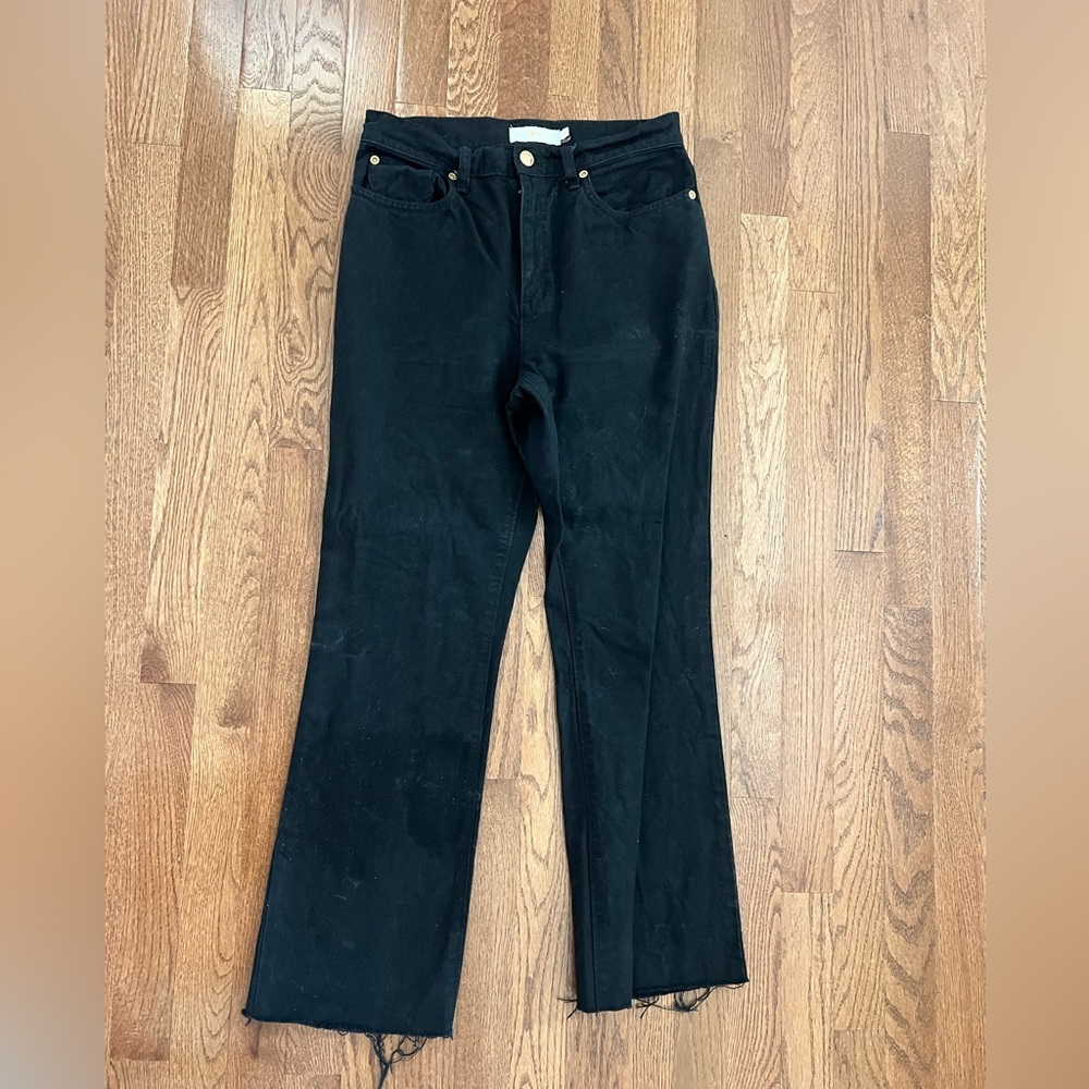 Tory Burch Black Jeans with Fray Hem